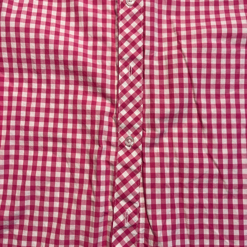Appleseeds Raspberry hot pink gingham button down blouse 12 - Picture 3 of 8